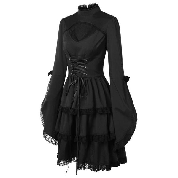casual dresses winter fashion design retro black ladies women turtleneck flare sleeve cut out lace trim party mini dress solid ball gown, Black;gray
casual dresses winter fashion design retro black ladies women turtleneck flare sleeve cut out lace trim party mini dress solid ball gown, Black;gray