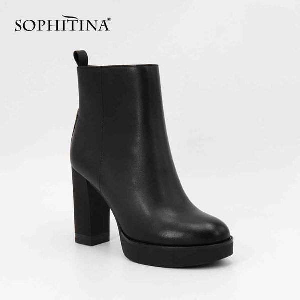 sophitina platform boots round toe thick heels woman shoes genuine leather zipper warm short plush winter boot sc62 210513, Black
sophitina platform boots round toe thick heels woman shoes genuine leather zipper warm short plush winter boot sc62 210513, Black