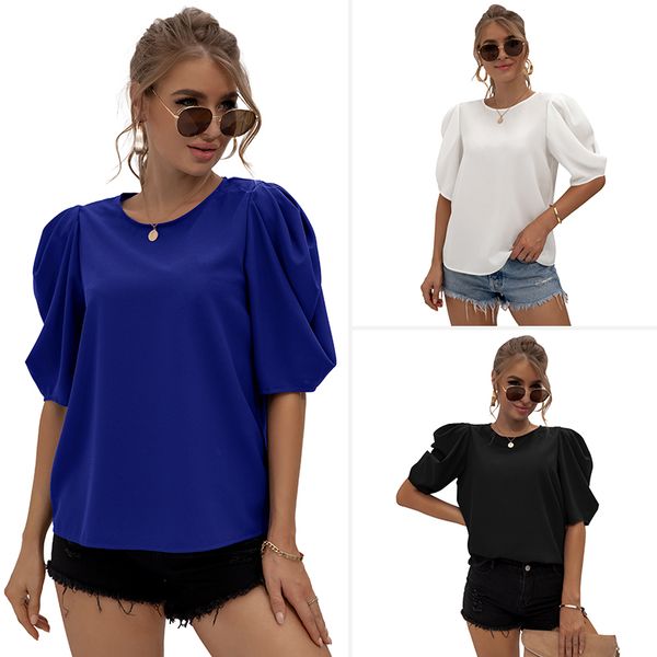 women's t-shirt solid color short sleeve three colors women's pullover sweet loose flare sleeve shirt round neck casual homewear, White
women's t-shirt solid color short sleeve three colors women's pullover sweet loose flare sleeve shirt round neck casual homewear, White