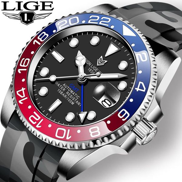 men gmt mechanical watches silicone strap automatic watch fashion sport waterproof sapphire clock+box wristwatches, Slivery;brown
men gmt mechanical watches silicone strap automatic watch fashion sport waterproof sapphire clock+box wristwatches, Slivery;brown