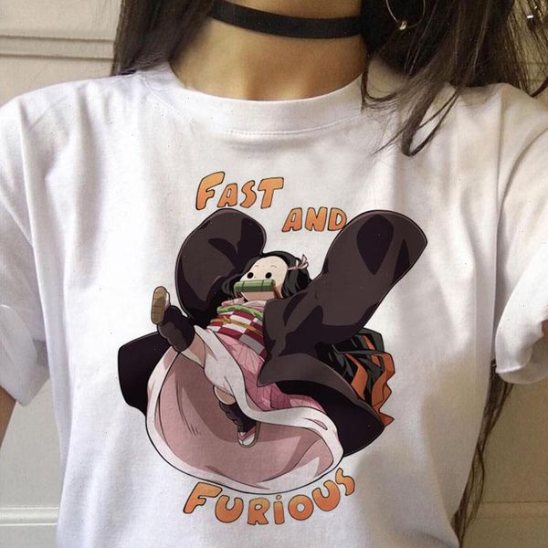 women slayer t shirt graphic kimetsu no yaiba funny cute anime 90s tees female, White
women slayer t shirt graphic kimetsu no yaiba funny cute anime 90s tees female, White