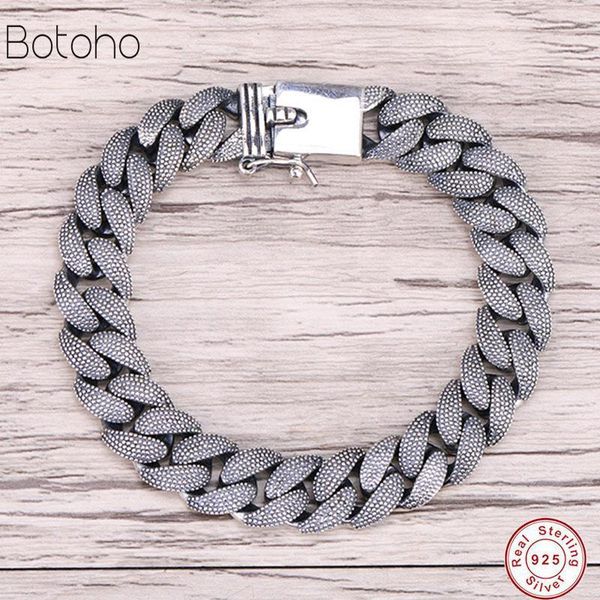 100% s925 sterling silver punk rock men women bracelets bangles hiphop never fade chain bracelet jewelry lover vintage link,, Black
100% s925 sterling silver punk rock men women bracelets bangles hiphop never fade chain bracelet jewelry lover vintage link,, Black