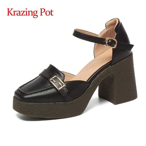 krazing pot cow leather square toe super high heel metal shallow streetwear thick bottom vintage buckle straps women sandals l82 dress shoes, Black
krazing pot cow leather square toe super high heel metal shallow streetwear thick bottom vintage buckle straps women sandals l82 dress shoes, Black