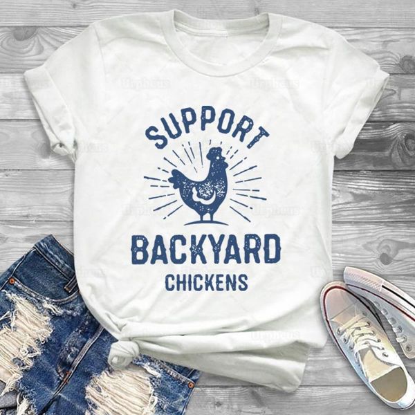 women's t-shirt funny chicken t shirt support backyard tee casual cute farm graphic cotton, White
women's t-shirt funny chicken t shirt support backyard tee casual cute farm graphic cotton, White