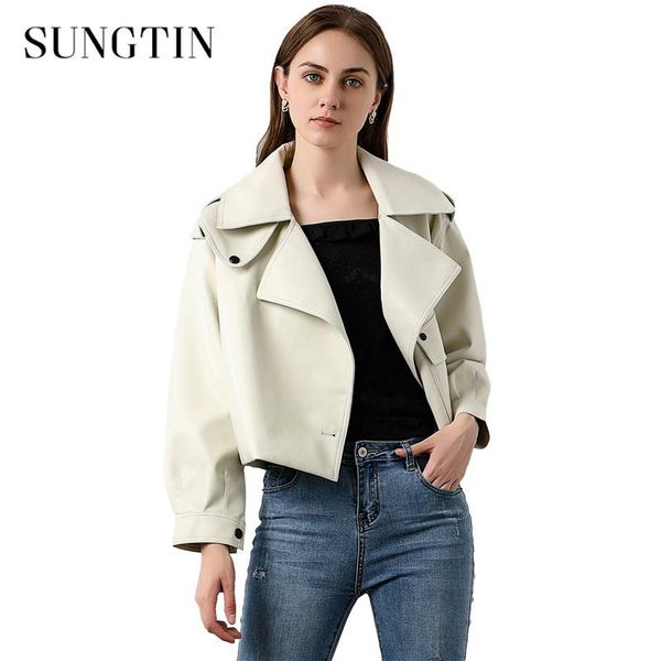 sungtin autumn winter women faux leather jacket motorcycle biker coat oversized boyfriend punk streetwear black beige outwear women's &
sungtin autumn winter women faux leather jacket motorcycle biker coat oversized boyfriend punk streetwear black beige outwear women's &