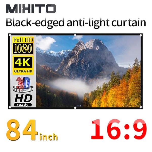 projection screens mixito light-proof anti-light screen 84-inch 16:9 projector 3d high-definition portable black border with hole
projection screens mixito light-proof anti-light screen 84-inch 16:9 projector 3d high-definition portable black border with hole