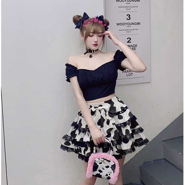 skirts japanese harajuku preppy style cow pattern girls bow lace cake high waist sweet mini kawaii cool girl, Black
skirts japanese harajuku preppy style cow pattern girls bow lace cake high waist sweet mini kawaii cool girl, Black