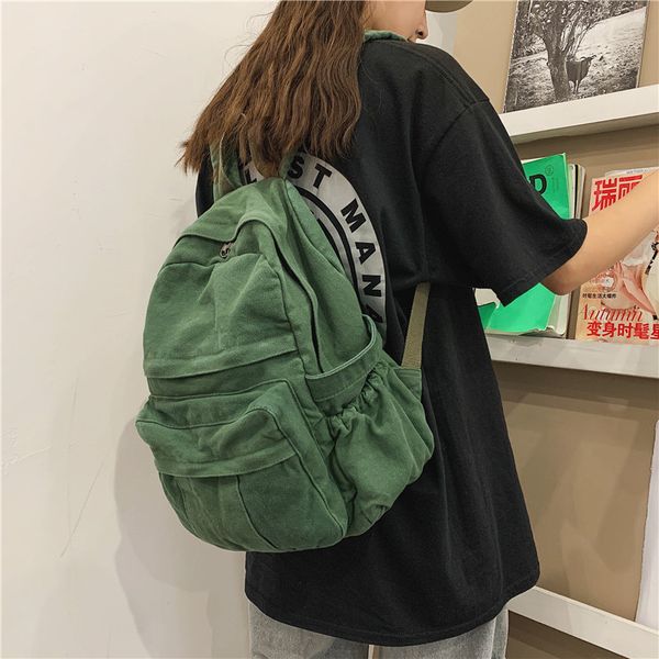 schoolbag women's department worn out college students' backpack fashion washed canvas backpack
schoolbag women's department worn out college students' backpack fashion washed canvas backpack