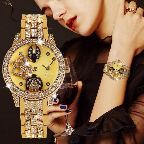 wristwatches luxury diamond-encrusted beetle relief watch for women quartz analog watches lady premium gold alloy band wristwatch gift, Slivery;brown
wristwatches luxury diamond-encrusted beetle relief watch for women quartz analog watches lady premium gold alloy band wristwatch gift, Slivery;brown