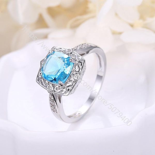 wedding rings mico cubic zirconia white gold plated ring blue oval sapphires square engagement for women gift, Slivery;golden
wedding rings mico cubic zirconia white gold plated ring blue oval sapphires square engagement for women gift, Slivery;golden