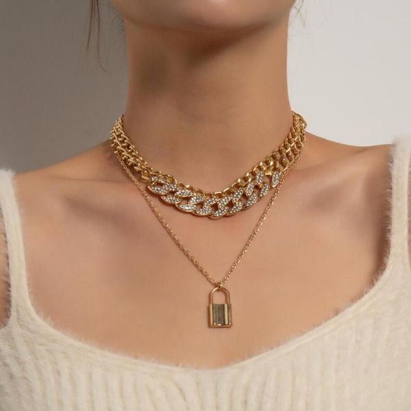 chokers luxury rhinestones chunky chains multi-layered women`s collar choker lock pendant necklace bijoux, Golden;silver
chokers luxury rhinestones chunky chains multi-layered women`s collar choker lock pendant necklace bijoux, Golden;silver
