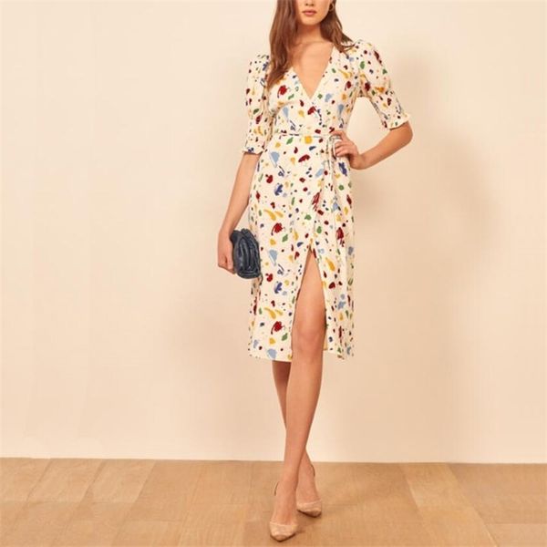 summer women's dress casual printed v-neck short sleeve slim vestidos 210430, Black;gray
summer women's dress casual printed v-neck short sleeve slim vestidos 210430, Black;gray
