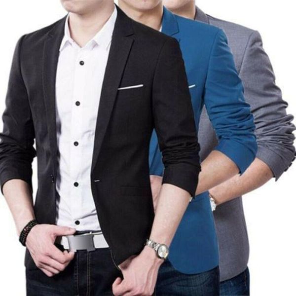 men's suits & blazers hirigin trendy casual mens slim fit one button suit blazer long sleeve business coat jacket with pocket, White;black
men's suits & blazers hirigin trendy casual mens slim fit one button suit blazer long sleeve business coat jacket with pocket, White;black