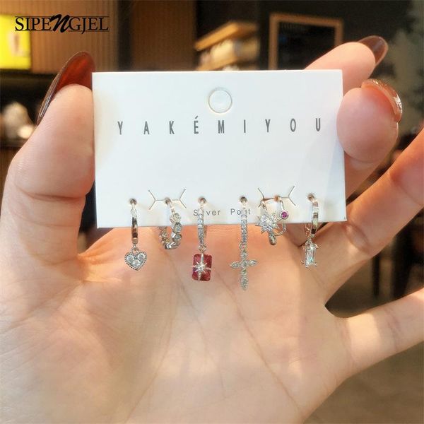 hoop & huggie sipengjel fashion cubic zircon geometric cross small earrings 6 pcs set simple exquisite korean for women jewelry, Golden;silver
hoop & huggie sipengjel fashion cubic zircon geometric cross small earrings 6 pcs set simple exquisite korean for women jewelry, Golden;silver