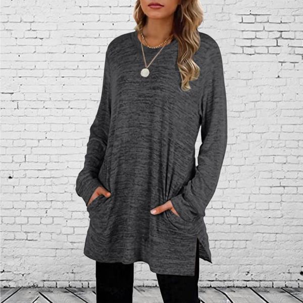 women's blouses & shirts autumn loose blouse womens long sleeve tee shirt side split casual tunic with pockets streetwear, White
women's blouses & shirts autumn loose blouse womens long sleeve tee shirt side split casual tunic with pockets streetwear, White