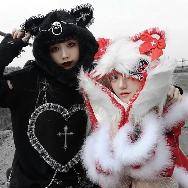 stingy brim hats girl punk metal cat ear cap headdress scarf plush hooded christmas hat winter warm windproof earflap woman, Blue;gray
stingy brim hats girl punk metal cat ear cap headdress scarf plush hooded christmas hat winter warm windproof earflap woman, Blue;gray