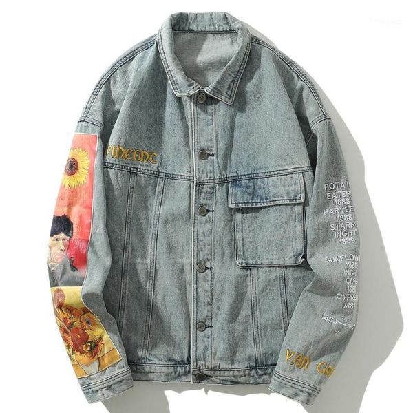men's jackets print denim men 2021 harajuku hip hop jacket jeans long sleeve streetwear vintage male coats, Black;brown
men's jackets print denim men 2021 harajuku hip hop jacket jeans long sleeve streetwear vintage male coats, Black;brown