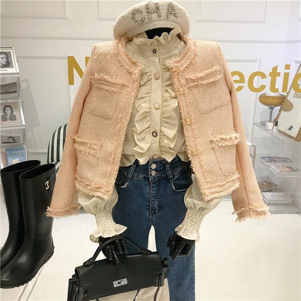 women's jackets niche design tweed coat spring fashion round neck long sleeve single breasted lace 2k5o, Black;brown
women's jackets niche design tweed coat spring fashion round neck long sleeve single breasted lace 2k5o, Black;brown