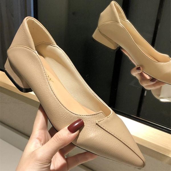 dress shoes fashion low heels women spring autumn pointed toe chunky pumps lady office work slip on 3 cm, Black
dress shoes fashion low heels women spring autumn pointed toe chunky pumps lady office work slip on 3 cm, Black