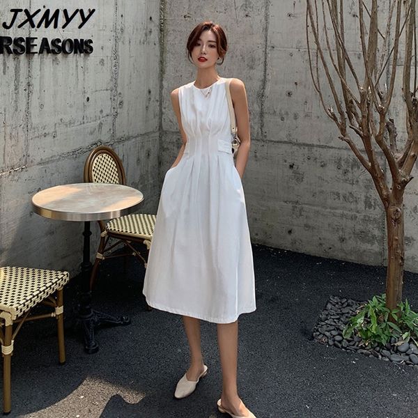 elegant women's a-line dress thin waist o-neck summer sleeveless solid color pocket mid-length skirt women workwear dress 210412, Black;gray
elegant women's a-line dress thin waist o-neck summer sleeveless solid color pocket mid-length skirt women workwear dress 210412, Black;gray