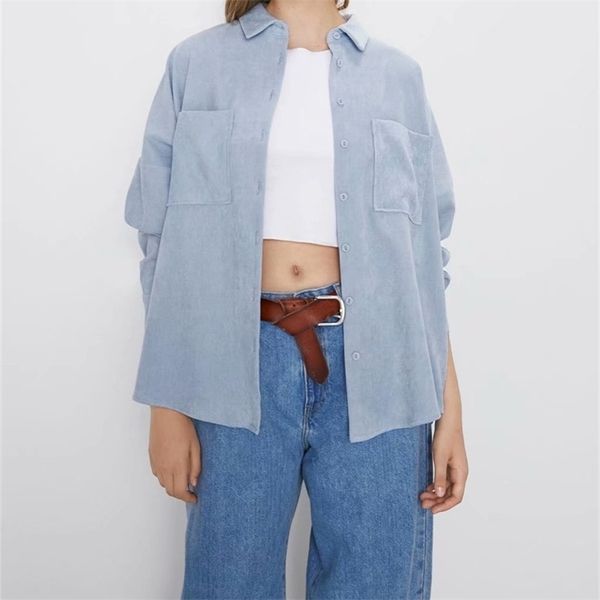 traf women fashion corduroy with pockets loose asymmetrical blouses vintage long sleeve button-up female shirts streetwear 210719, White
traf women fashion corduroy with pockets loose asymmetrical blouses vintage long sleeve button-up female shirts streetwear 210719, White