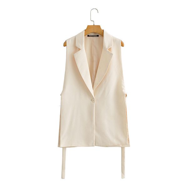 women's vests collapse sleeveless female with lateral slit, colored smooth a button 7idd, Black;white
women's vests collapse sleeveless female with lateral slit, colored smooth a button 7idd, Black;white