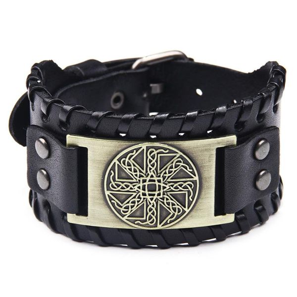 kaibote sz-qnw2576 punk irish knot amulet bracelet for men russian ornament pagan cowhide hand belt, Black
kaibote sz-qnw2576 punk irish knot amulet bracelet for men russian ornament pagan cowhide hand belt, Black
