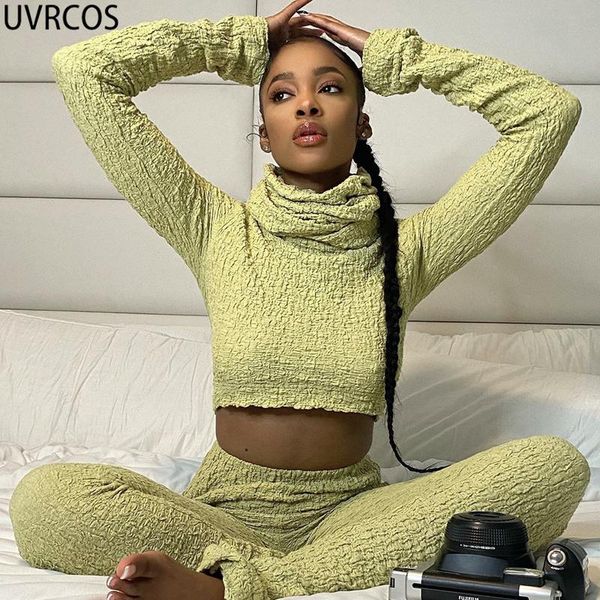 women's two piece pants uvrcos fall clothing 2021 solid set women unique long sleeve turtleneck folds +sheath stretchy outfits, White
women's two piece pants uvrcos fall clothing 2021 solid set women unique long sleeve turtleneck folds +sheath stretchy outfits, White