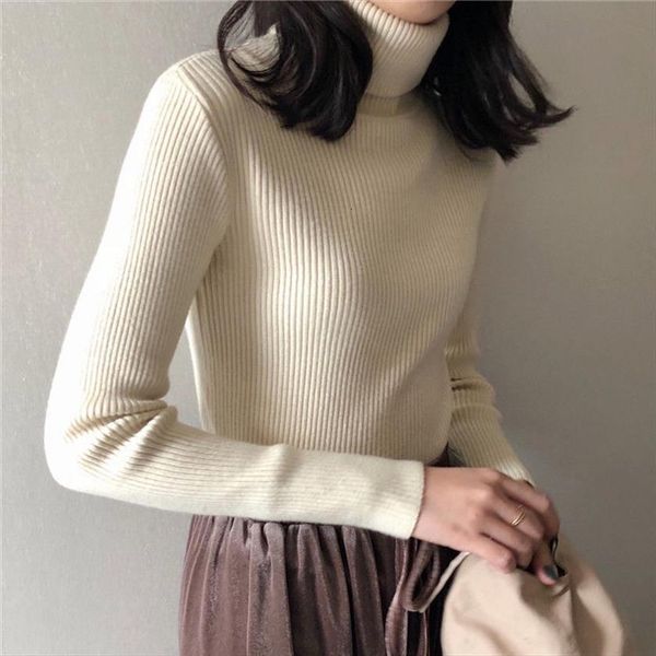 autumn winter womens slim sweaters fit turtleneck woman femme chandails pull hiver, White;black
autumn winter womens slim sweaters fit turtleneck woman femme chandails pull hiver, White;black