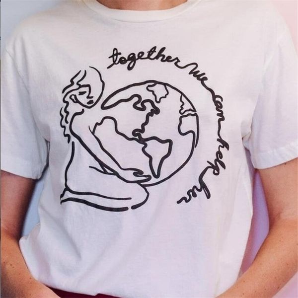 together we can help her vintage female summer protect earth tshirt 70s 80s inspired tee short sleeve feminism 210512, White
together we can help her vintage female summer protect earth tshirt 70s 80s inspired tee short sleeve feminism 210512, White