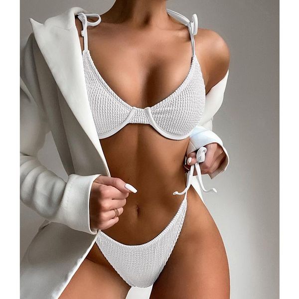 women's swimwear bandage bikini set 2 piece women swimsuit high waist bathing suit swimming suits beachwear push up biquini bikinis, White;black
women's swimwear bandage bikini set 2 piece women swimsuit high waist bathing suit swimming suits beachwear push up biquini bikinis, White;black