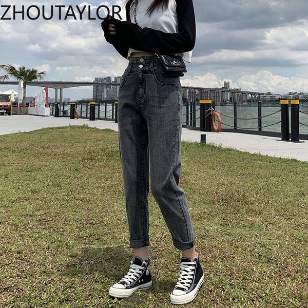women's jeans zhoutaylor woman fashion zippers button high waisted full length trousers female loose casual harem pants femme s0576, Blue
women's jeans zhoutaylor woman fashion zippers button high waisted full length trousers female loose casual harem pants femme s0576, Blue
