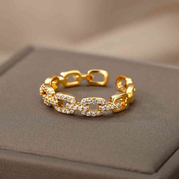 twist chain design rings for women zirocn stainless steel gold couple finger ring wedding adjustable jewelry gift bijoux femme, Silver
twist chain design rings for women zirocn stainless steel gold couple finger ring wedding adjustable jewelry gift bijoux femme, Silver