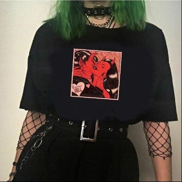 womens t shirts minutes in hell graphic tee satan horries series shirt 70s hip hop goth wome harajuku streetwear, White
womens t shirts minutes in hell graphic tee satan horries series shirt 70s hip hop goth wome harajuku streetwear, White