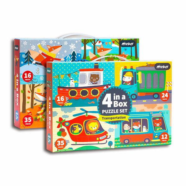 4 in 1 Kids Creative Puzzle Games Educational Toys Animals and Vehicle Montessori Jigsaw Puzzle Learning Toy for Children Gifts
4 in 1 Kids Creative Puzzle Games Educational Toys Animals and Vehicle Montessori Jigsaw Puzzle Learning Toy for Children Gifts