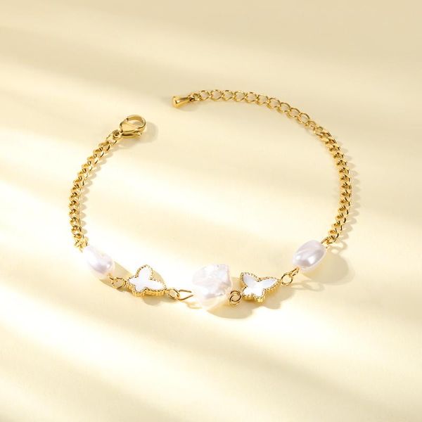 link, chain 2021 baroque natural pearl bracelet for woman butterfly bracelets fashion lady temperament chaoren jewelry, Black
link, chain 2021 baroque natural pearl bracelet for woman butterfly bracelets fashion lady temperament chaoren jewelry, Black