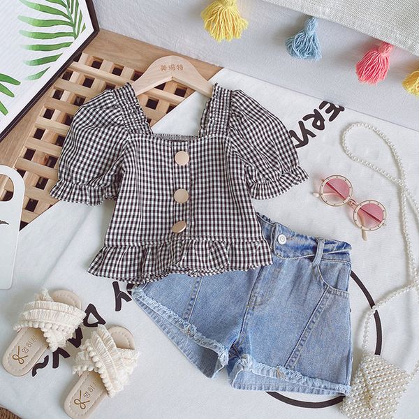 girls puff sleeve shirt for 2-6 years old fashion plaid print kids short-sleeved t-shirt summer baby girl casual clothes 210515, White;black
girls puff sleeve shirt for 2-6 years old fashion plaid print kids short-sleeved t-shirt summer baby girl casual clothes 210515, White;black