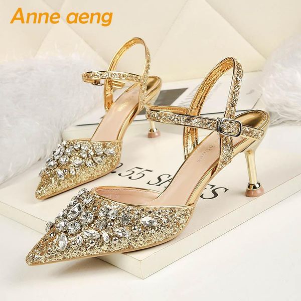 summer women sandals high thin heel pointed toe crystal bling bridal wedding shoes gold female, Black
summer women sandals high thin heel pointed toe crystal bling bridal wedding shoes gold female, Black