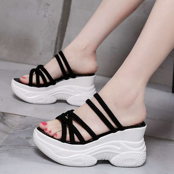 thick bottom slippers female style two wear fashion summer net red lazy muffin inner increase cool slipper tide, Black
thick bottom slippers female style two wear fashion summer net red lazy muffin inner increase cool slipper tide, Black