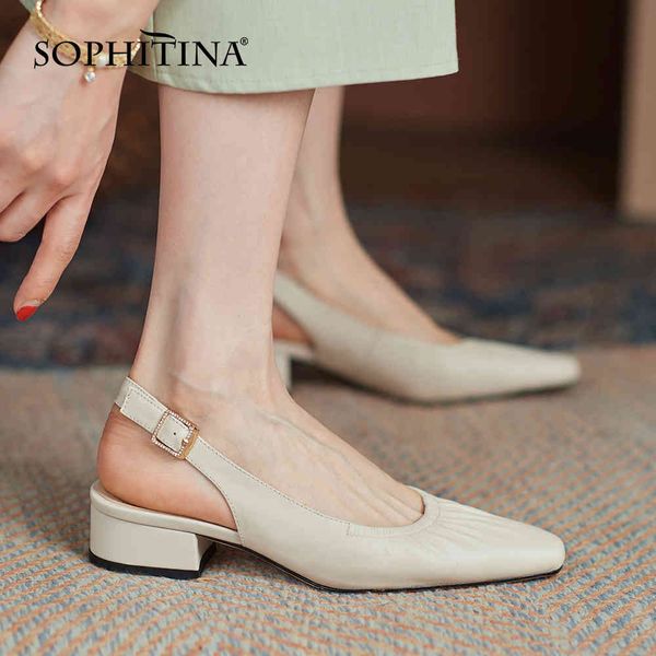 sophitina women pumps fashion slingbacks genuine leather pumps thick heel back strap wild casual lady shoes ao852 210513, Black
sophitina women pumps fashion slingbacks genuine leather pumps thick heel back strap wild casual lady shoes ao852 210513, Black