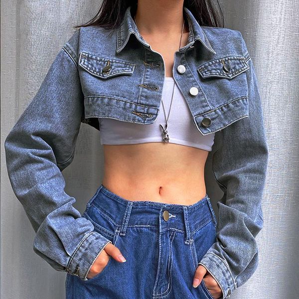 streetwear punk fashion denim jacket for women autumn long sleeve buttons super short outerwear vintage coat asco81734 women's jackets, Black;brown
streetwear punk fashion denim jacket for women autumn long sleeve buttons super short outerwear vintage coat asco81734 women's jackets, Black;brown