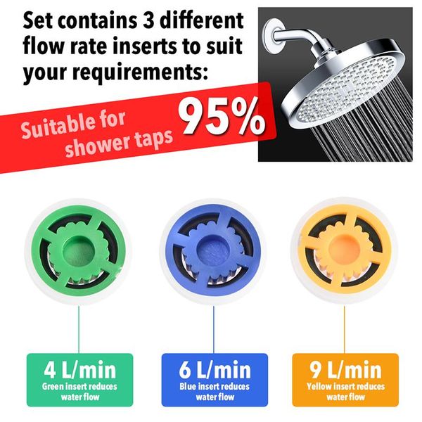 shower flowed reducer limiter set - up to 70% water saving 4 l/min taps hose limiters for bathroom accessories bath accessory
shower flowed reducer limiter set - up to 70% water saving 4 l/min taps hose limiters for bathroom accessories bath accessory