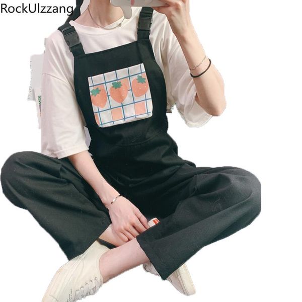 women's pants & capris lolita cute print side cargo pocket harajuku suspender pant women korean romper kawaii overalls student summer v, Black;white
women's pants & capris lolita cute print side cargo pocket harajuku suspender pant women korean romper kawaii overalls student summer v, Black;white