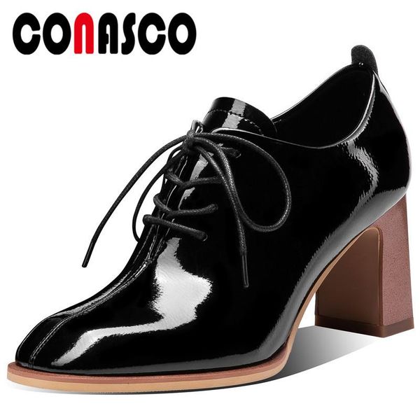 dress shoes conasco 2021 classic design woman pumps cow patent leather spring autumn casual cross-tied square toe heeled, Black
dress shoes conasco 2021 classic design woman pumps cow patent leather spring autumn casual cross-tied square toe heeled, Black