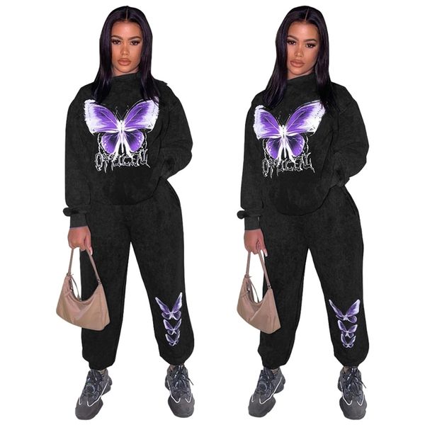 fashion casual women sets long sleeve sweatshirt butterfly printing loose ankle banded pants tracksuits outfits activewear, White
fashion casual women sets long sleeve sweatshirt butterfly printing loose ankle banded pants tracksuits outfits activewear, White