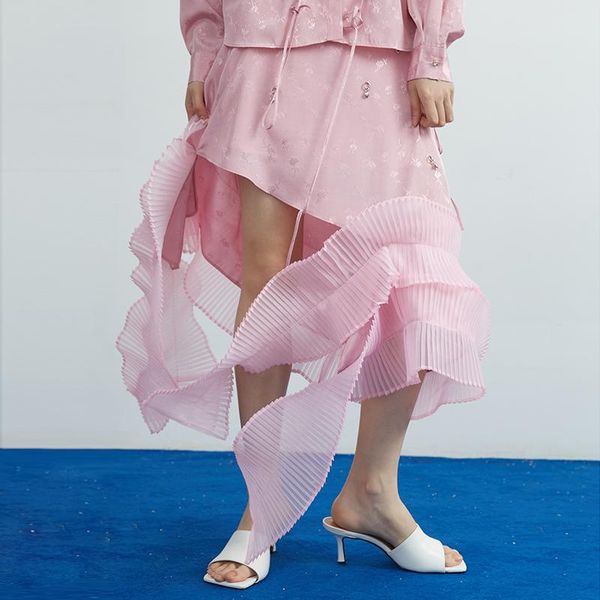 skirts 2021 design brand stereo pleated eugen yarn lace patchwork asymmetrical a-line mid-calf woman, Black
skirts 2021 design brand stereo pleated eugen yarn lace patchwork asymmetrical a-line mid-calf woman, Black