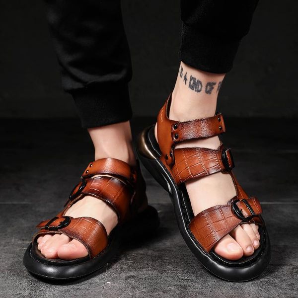 slippers summer sandals men genuine leather classic roman 2021 outdoor sneaker beach flip flops water trekking shoes, Black
slippers summer sandals men genuine leather classic roman 2021 outdoor sneaker beach flip flops water trekking shoes, Black