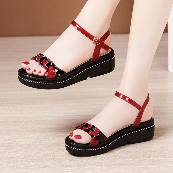 sandals sandlias femininas sapatos vero nova plataforma de couro patente cunha salto mdio roma, Black
sandals sandlias femininas sapatos vero nova plataforma de couro patente cunha salto mdio roma, Black