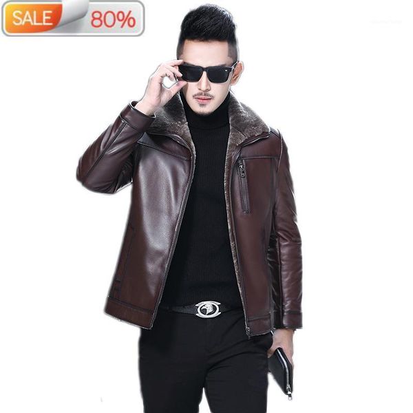men's leather & faux 100% genuine jacket men natural wool winter sheepskin coat real fur thick mens jackets b2a51, Black
men's leather & faux 100% genuine jacket men natural wool winter sheepskin coat real fur thick mens jackets b2a51, Black