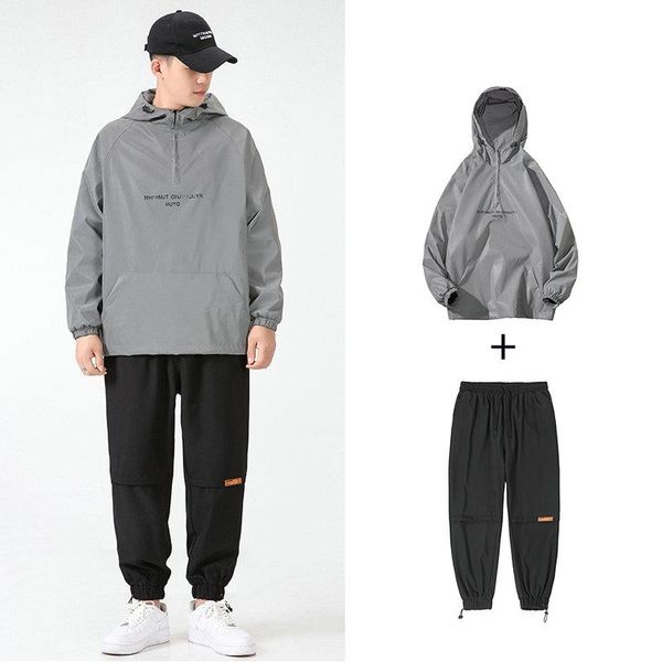 men's tracksuits drop patchwork hip hop casual sets 2021 korean style 2 piece clothes men streetwear fitness male tracksuit, Gray
men's tracksuits drop patchwork hip hop casual sets 2021 korean style 2 piece clothes men streetwear fitness male tracksuit, Gray